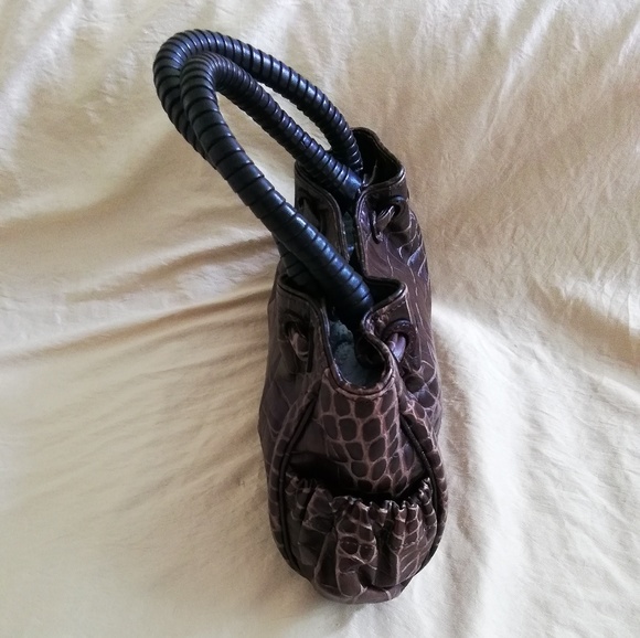 Giorgio Armani croc embrosed leather handbag - Picture 4 of 8